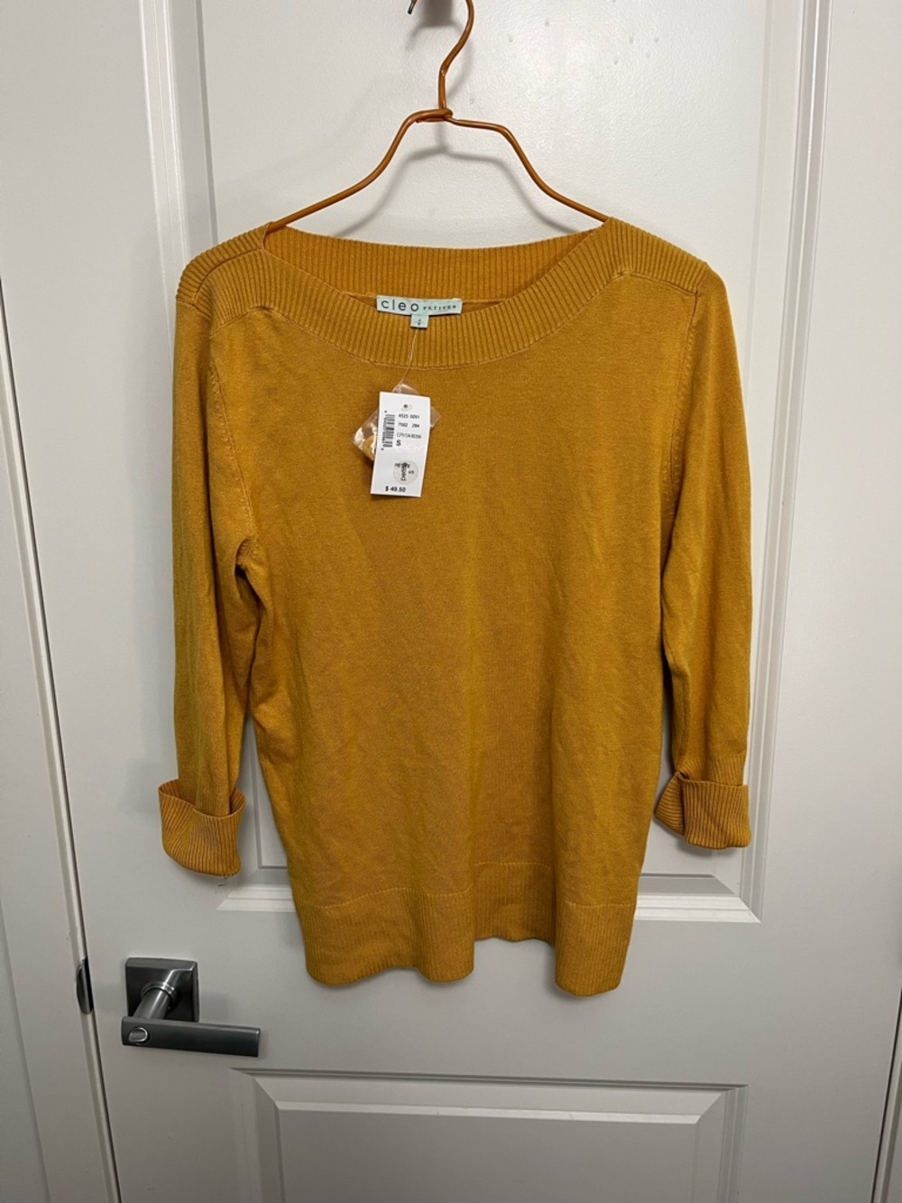 NEW Cleo Mustard Yellow Boatneck Sweater Top in size S